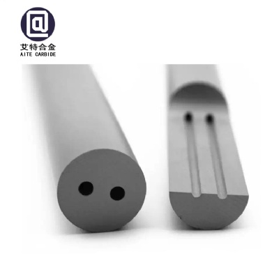 Tungsten Carbide Round Rods with Two Straight Coolant Holes YL10.2 Grade L330*D12mm